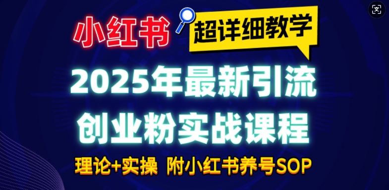 2025年最新小红书引流创业粉实战课程【超详细教学】小白轻松上手，月入1W+，附小红书养号SOP_超次元库