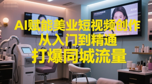 AI赋能美业短视频创作，从入门到精通，打爆同城流量，超级AI工具短视频实操落地_超次元库