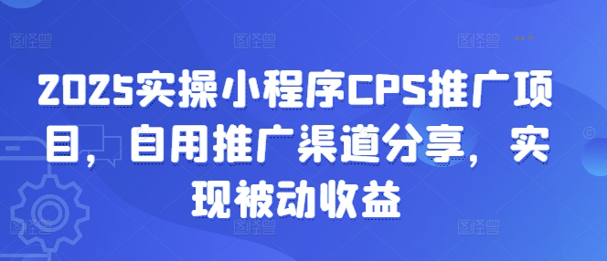 2025实操小程序CPS推广项目，自用推广渠道分享，实现被动收益_超次元库