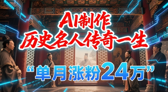 暴力起号！用AI制作历史名人传奇一生，单月涨粉24W，涨粉+变现赛道黑马来了_超次元库