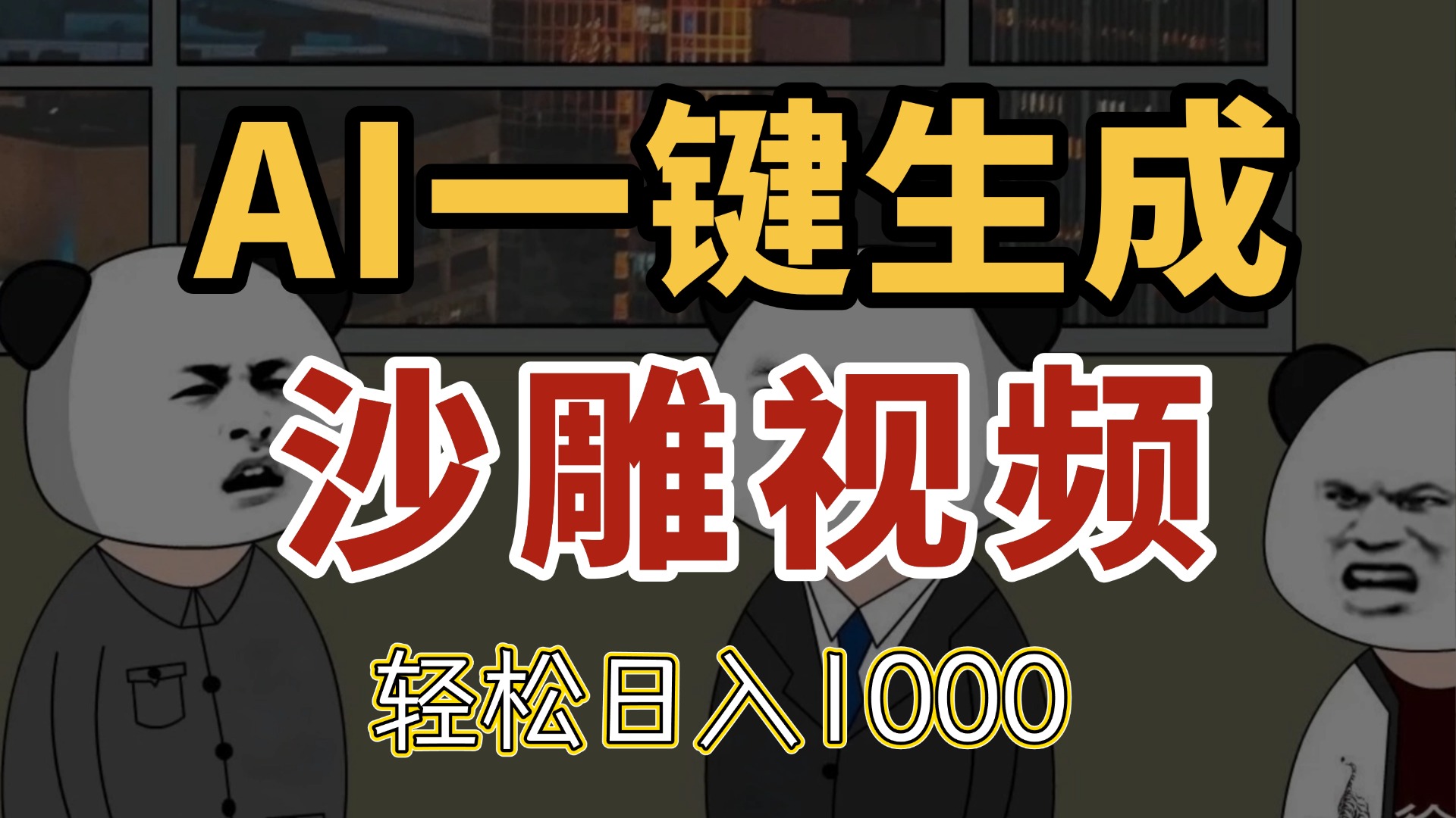 AI一键生成沙雕视频，一条视频千万播放，轻松日入1000_超次元库