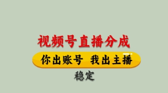 视频号直播分成，全程托管招募，单月轻松变现8k【揭秘】_超次元库