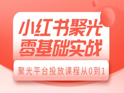小红书聚光零基础实战，聚光平台投放课程从0到1_超次元库