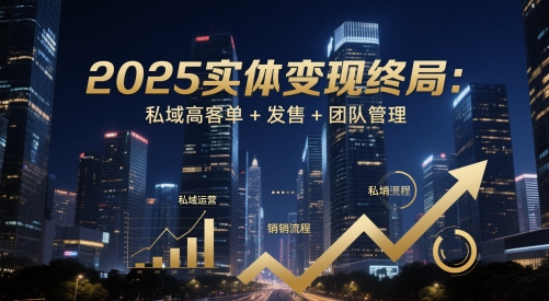 2025实体变现终局：私域高客单+发售+团队管理_超次元库