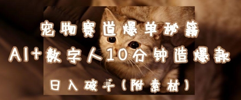 宠物赛道爆单秘籍：AI+数字人10分钟造爆款，日入1k_超次元库