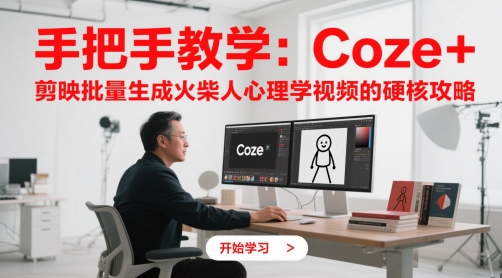 手把手教学：Coze + 剪映批量生成火柴人心理学视频的硬核攻略_超次元库
