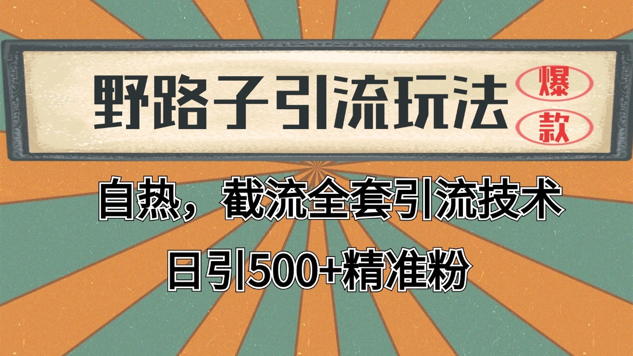 2024首发野路子引流玩法截流自热全平台打法,全自动引流【日引2000+精准客户】-超次元库 2024首发野路子引流玩法截流自热全平台打法,全自动引流【日引2000+精准客户】-超次元库