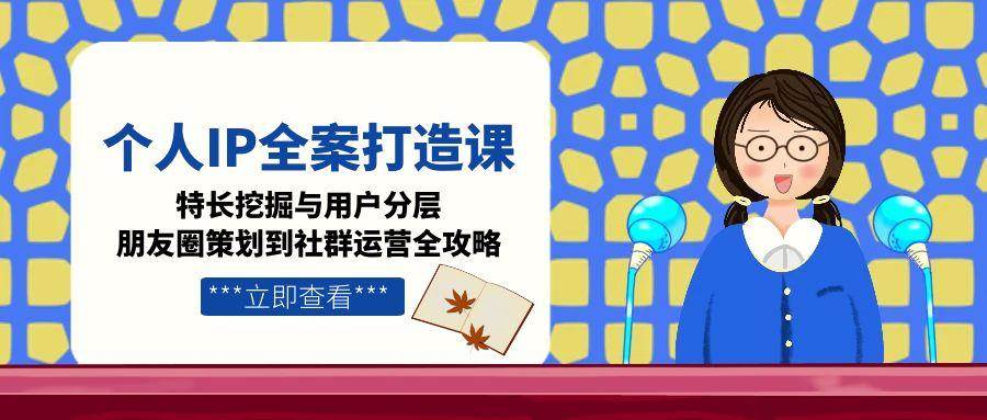 个人IP全案打造课，特长挖掘与用户分层，朋友圈策划到社群运营全攻略_超次元库