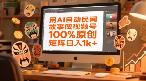 用AI自动民间故事做视频号，100%原创，矩阵日入1k+_超次元库
