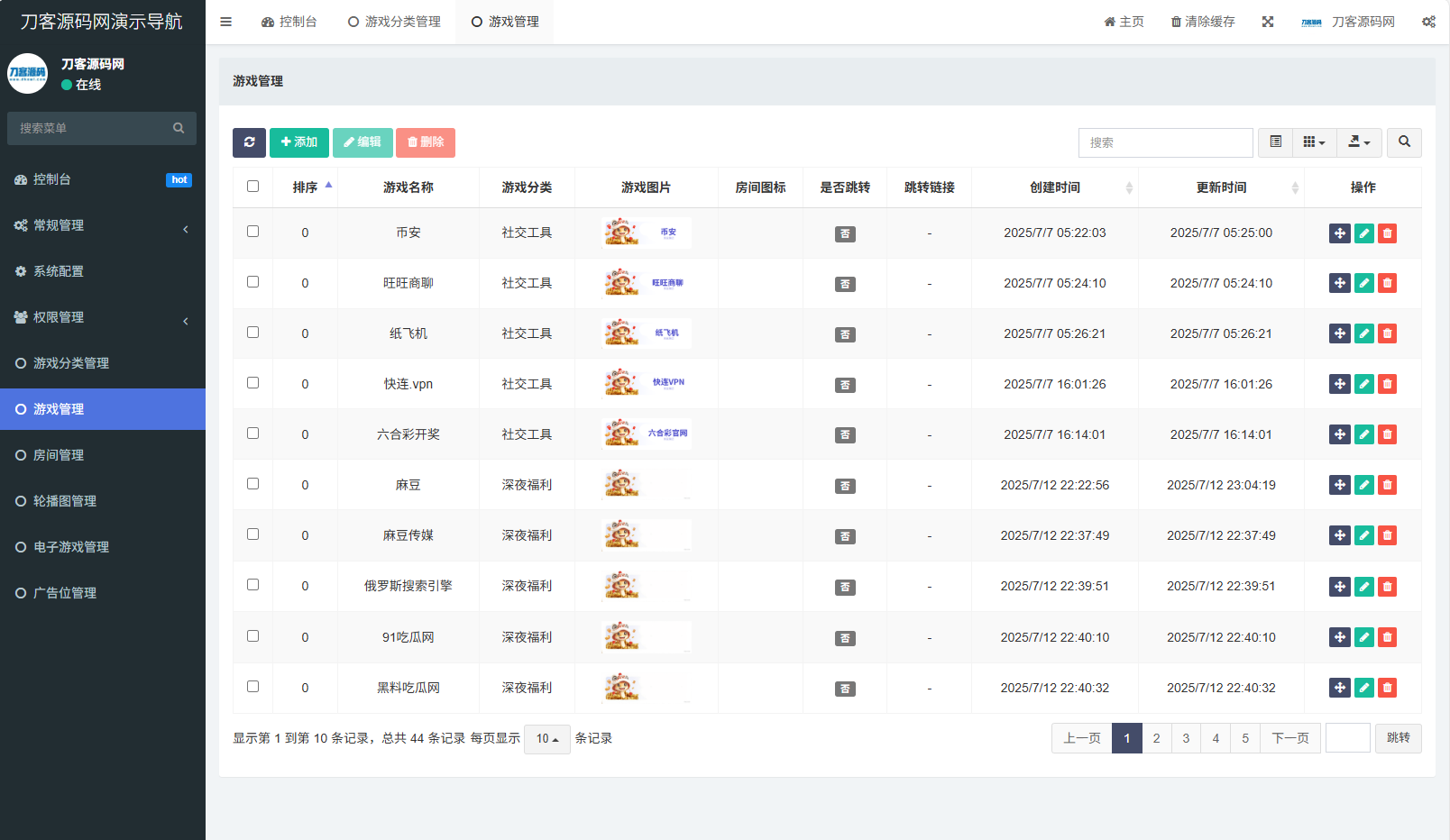 游戏在线试玩导航系统源码 附教程_超次元库