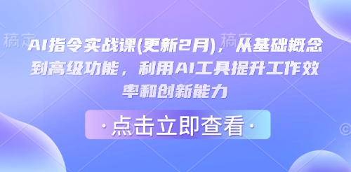 AI指令实战课(更新2月)，从基础概念到高级功能，利用AI工具提升工作效率和创新能力_超次元库