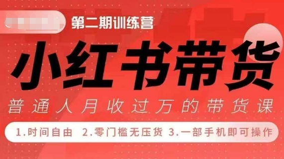 小Red书带货42天训练营 2.0版，宝妈+自由职+上班族+大学生，提高副业收入的大红利项目_超次元库