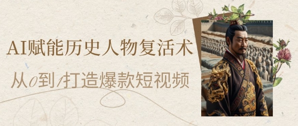 AI赋能历史人物复活术：从0到1打造爆款短视频，7天涨粉10W，小白也能月入过1W_超次元库