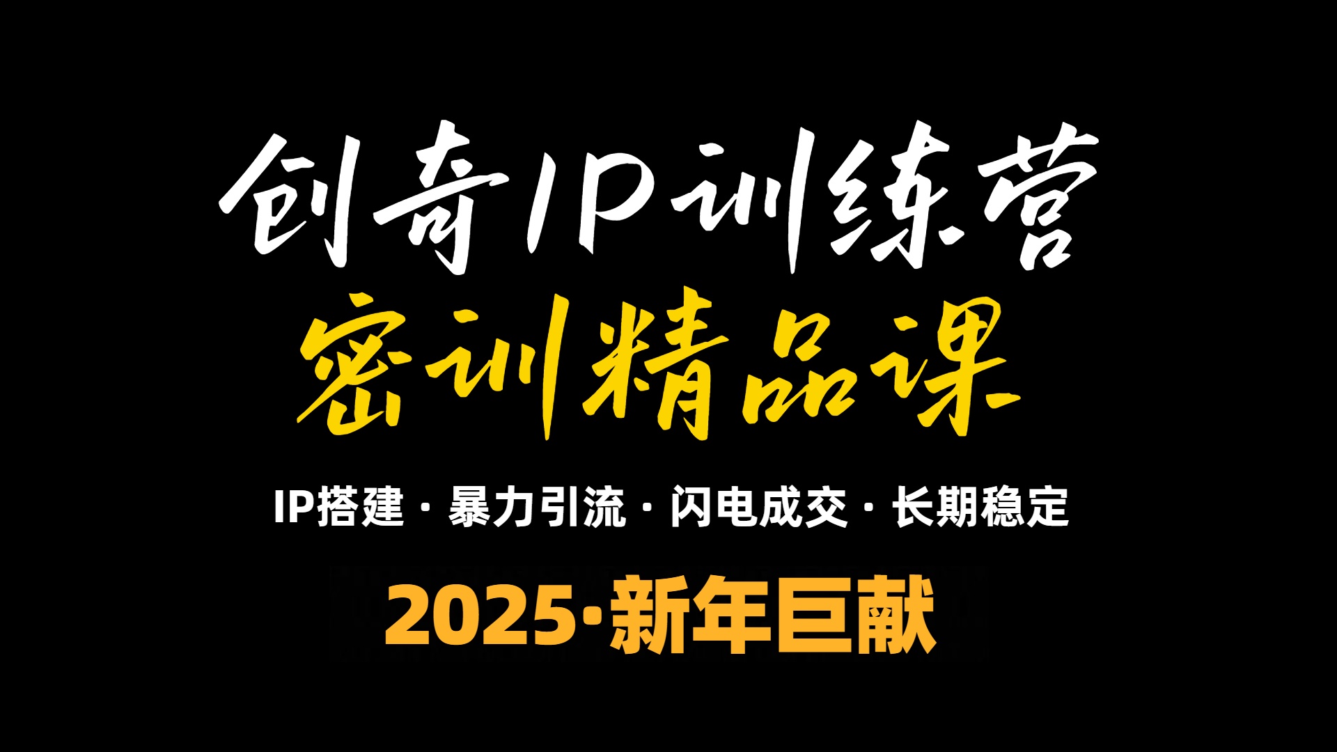 2025年“知识付费IP训练营”小白避坑年赚百万，暴力引流，闪电成交_超次元库