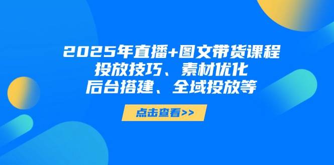 2025年短视频图文带货+直播带货：投放技巧、素材优化、后台搭建、全域投放等_超次元库