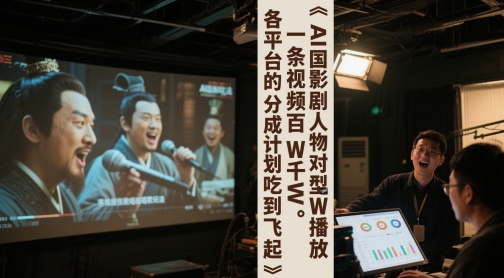 AI三国影视剧人物对口型唱歌玩法，一条视频百W千W播放，各平台的分成计划吃到飞起_超次元库