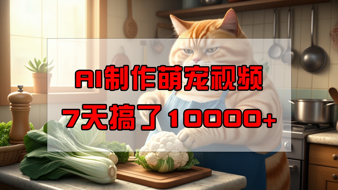靠AI制作萌宠视频，7天搞了1万+，操作简单门槛低，有手机就行_超次元库