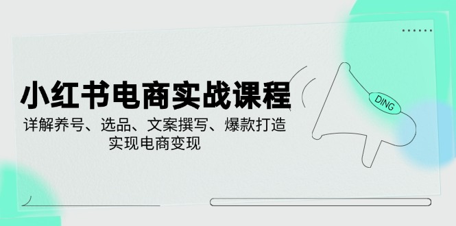 小红书电商实战课程，详解养号、选品、文案撰写、爆款打造，实现电商变现_超次元库