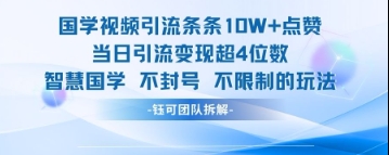 国学视频引流条条10W+点赞当日引流变现超4位数_超次元库