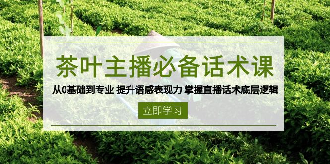茶叶 主播必备话术课 从0基础到专业 提升语感表现力 掌握直播话术底层逻辑_超次元库