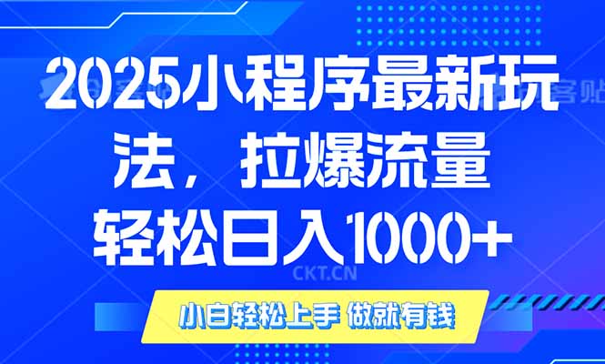 2025年小程序最新玩法，流量直接拉爆，单日稳定变现1000+_超次元库