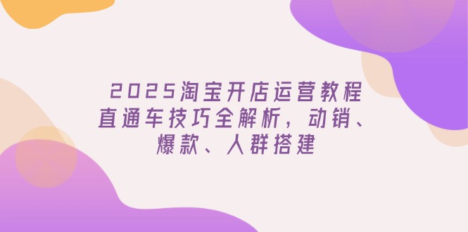 2025淘宝开店运营教程更新，直通车技巧全解析，动销、爆款、人群搭建_超次元库