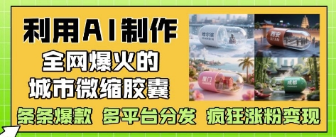 利用AI制作全网爆火的城市微缩胶囊，条条爆款， 多平台分发，疯狂涨粉变现_超次元库