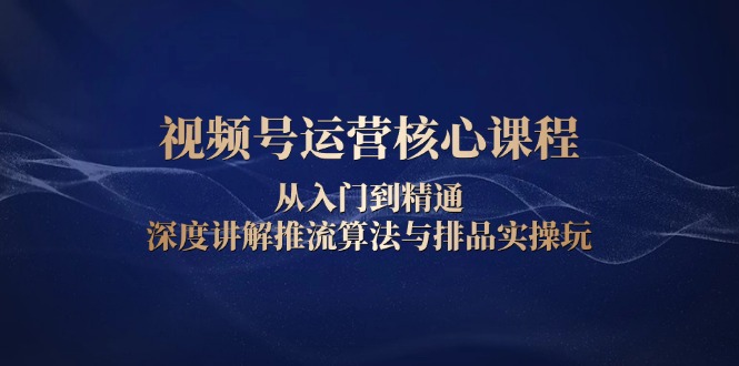 视频号运营核心课程，从入门到精通，深度讲解推流算法与排品实操玩_超次元库