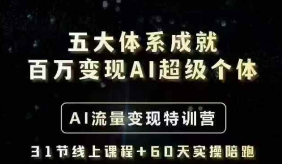 五大体系成就百万变现AI超级个体- AI流量变现特训营，一步一步教你一个人怎么年入百W_超次元库