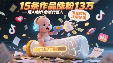 用AI制作幼崽代言人，宝宝的控诉火爆全网，15条作品涨粉13W，单号月入5位数实操教程_超次元库