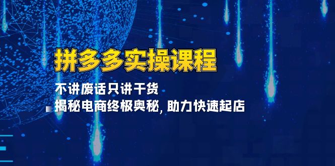 拼多多实操课程：不讲废话只讲干货, 揭秘电商终极奥秘,助力快速起店_超次元库