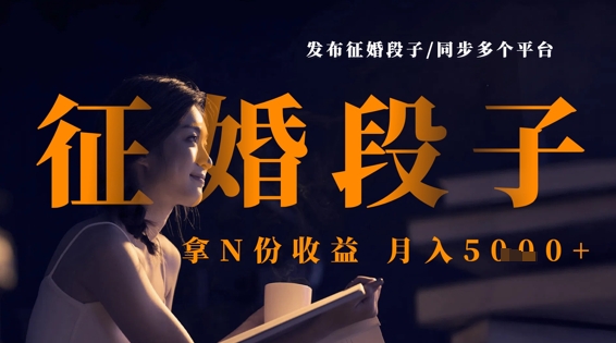 发布征婚段子，同步多个平台，拿N份收益，月入5k_超次元库