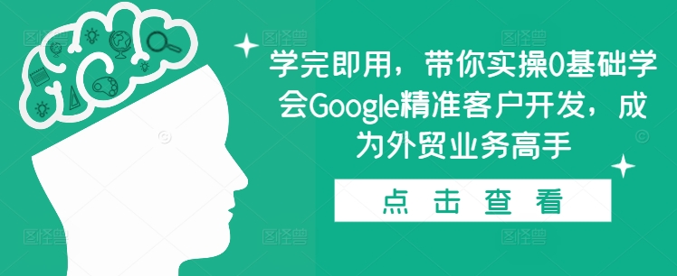 学完即用，带你实操0基础学会Google精准客户开发，成为外贸业务高手_超次元库