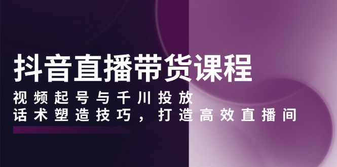 抖音直播带货课程，视频起号与千川投放，话术塑造技巧，打造高效直播间_超次元库