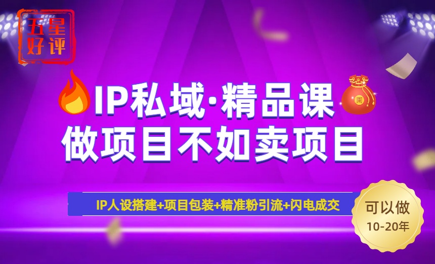 2025年“IP私域·密训精品课”，日赚3000+小白避坑年赚百万，暴力引流…_超次元库