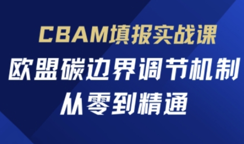 CBAM填报实战课，欧盟碳边界调节机制，从零到精通_超次元库