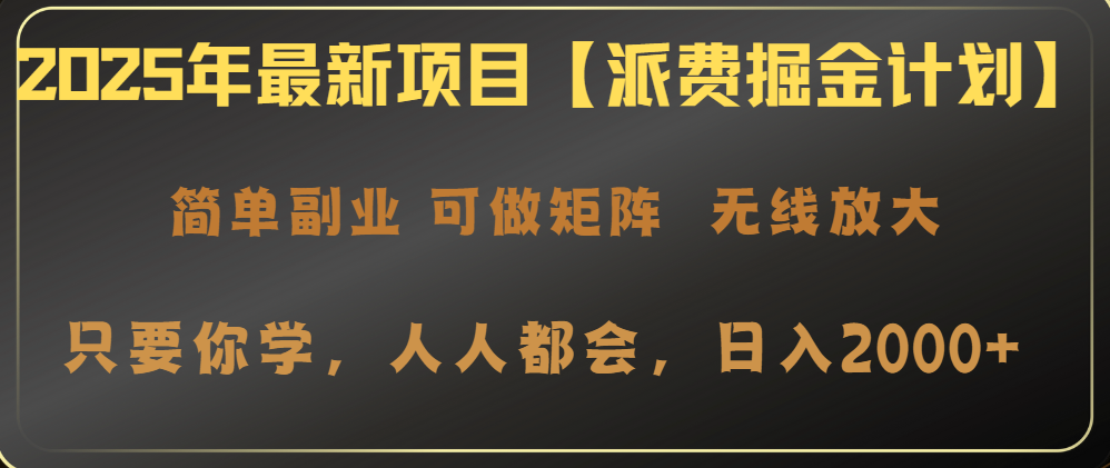 2025年最新项目【派费掘金计划】操作简单，日入2000+_超次元库