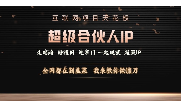 互联网项目天花板，超级合伙人IP，全网都在割韭菜，我来教你做镰刀【仅揭秘】_超次元库