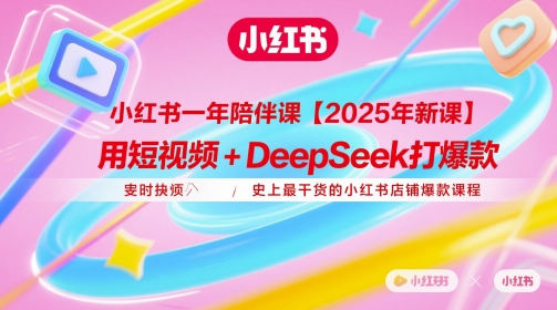 小红书一年陪伴课【2025年新课】，用短视频+deepSeek打爆款，史上最干货的小红书店铺爆款课程_超次元库