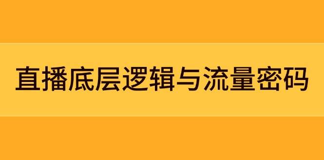 直播底层逻辑与流量密码：定位模型+案例拆解，急速流承接与数据优化全攻略_超次元库