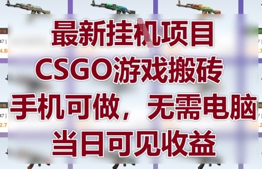 最新挂G项目，CSGO游戏搬砖，手机可做，无需电脑，当日见收益【揭秘】_超次元库