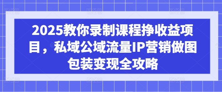 2025教你录制课程挣收益项目，私域公域流量IP营销做图包装变现全攻略_超次元库